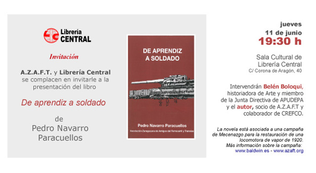 De aprendiz a soldado, de Pedro Navarro, en Librería Central de Zaragoza